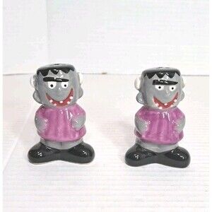 Frankenstein Halloween Salt & Pepper Shakers Monster Set 3" Collectible Spooky